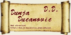 Dunja Ducanović vizit kartica